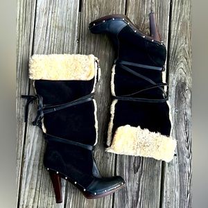 Michael Kors Over the knee Suede Fur Boot